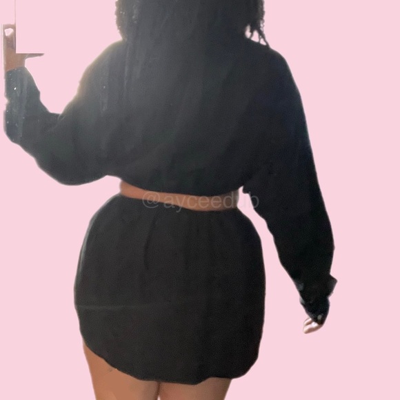 One-of-a-kind Remade Polo Crop Top/Skirt Two-Piece Set - Picture 6 of 6